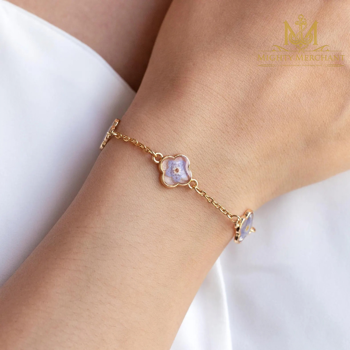 Purple Flower Bracelet for Women | Floral Handmade Bracelet